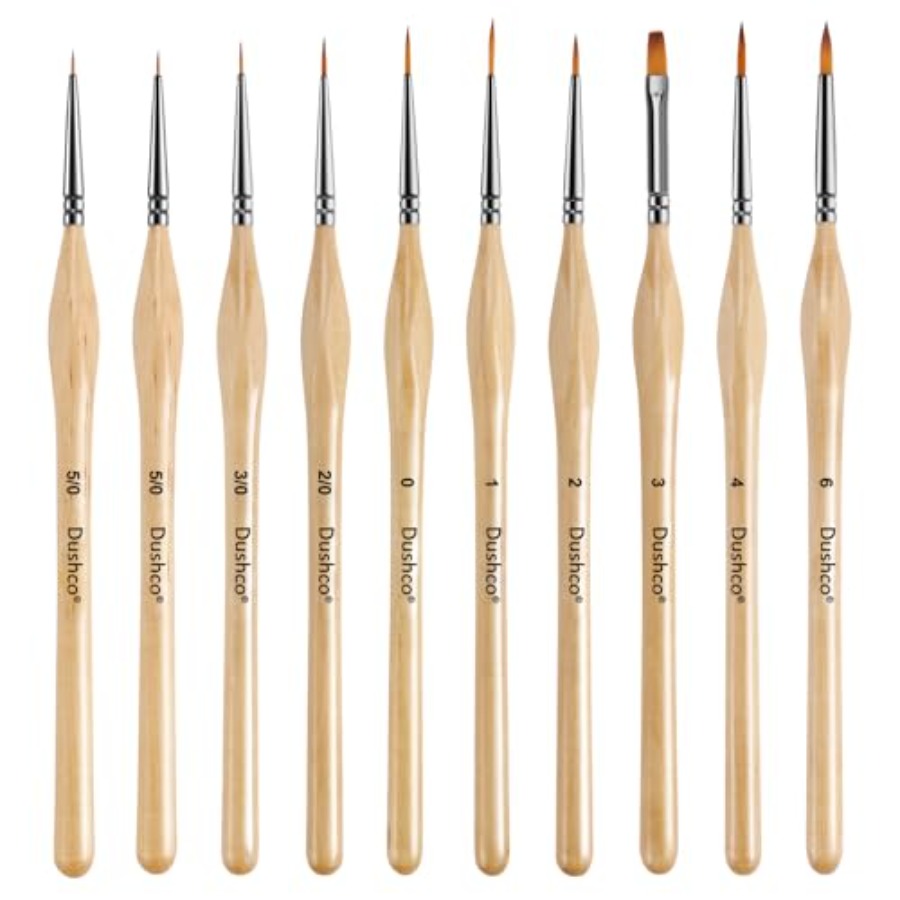 10 pcs Miniature Detail Paint  - Detailing Brush Set 评论和价格