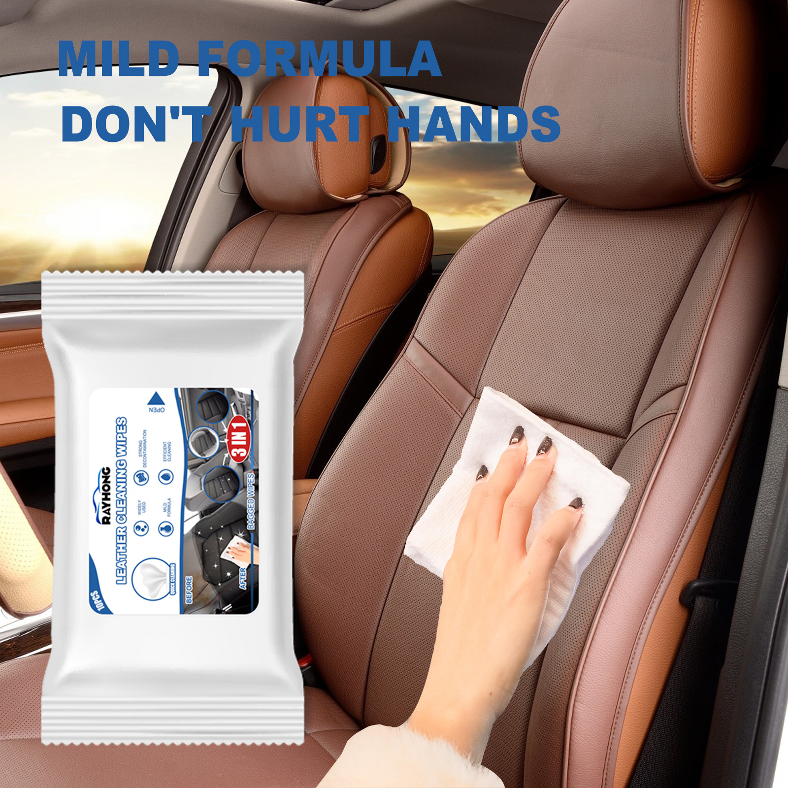 Car Leather Cleaning Wipes, Se - Dirt Brush Interior 评论和价格