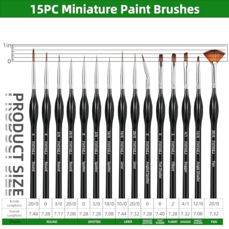 Detail Paint Brushes Set, 15PC - Detailing Brush Set 评论和价格