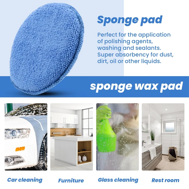 5Inch Microfiber Wax Applicato - Wax Applicator Pad 评论和价格