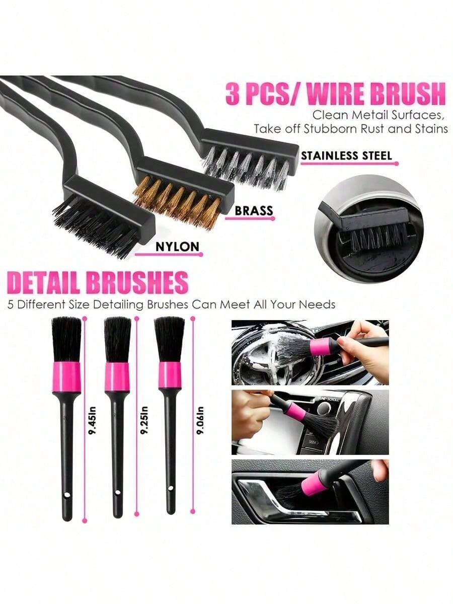 25pcs Car Cleaning Wash Kit In - Interior Detailing Kit 评论和价格