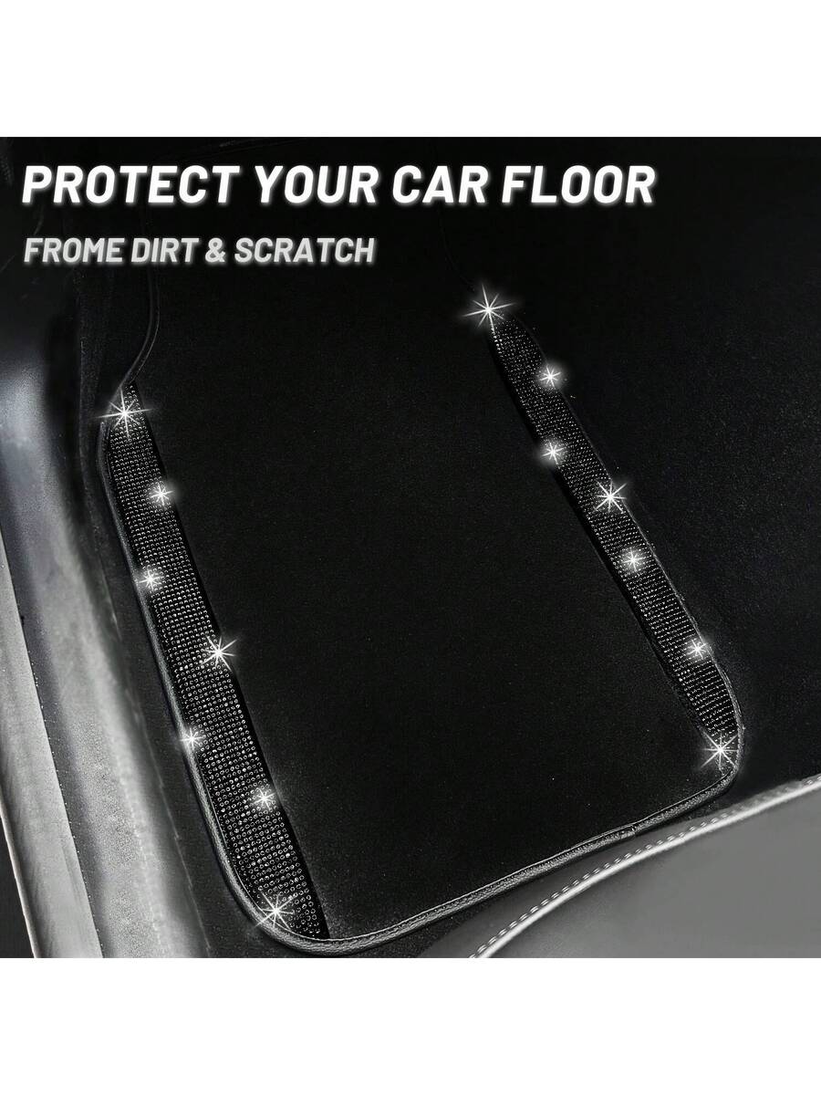 Bling Car Floor Mats Set With  - Dirt Brush Interior 评论和价格