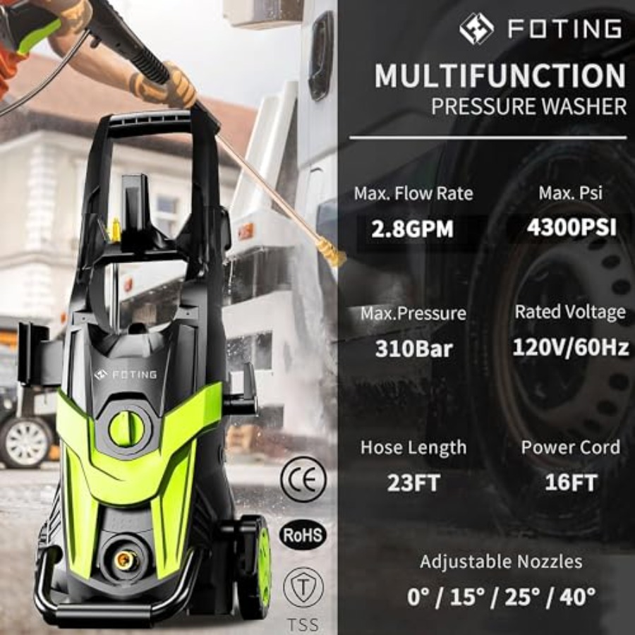 Power waher 4300PSI with 4 Qui - Foam Cannon Car Wash 评论和价格