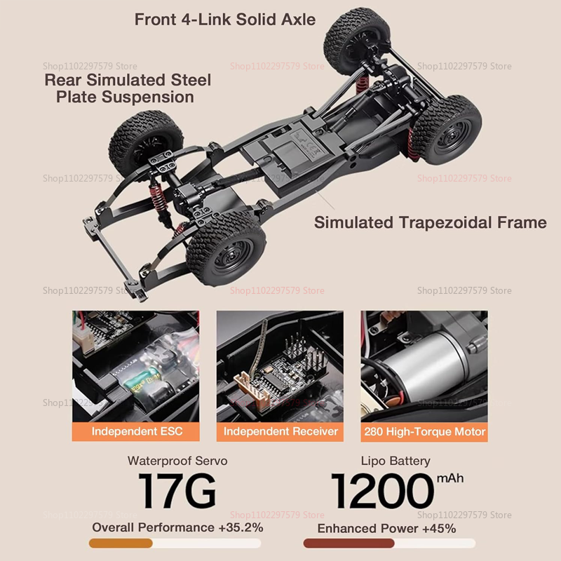 MN82T 1:12 2.4G RC Crawler Hoi - Dirt Brush Interior 评论和价格