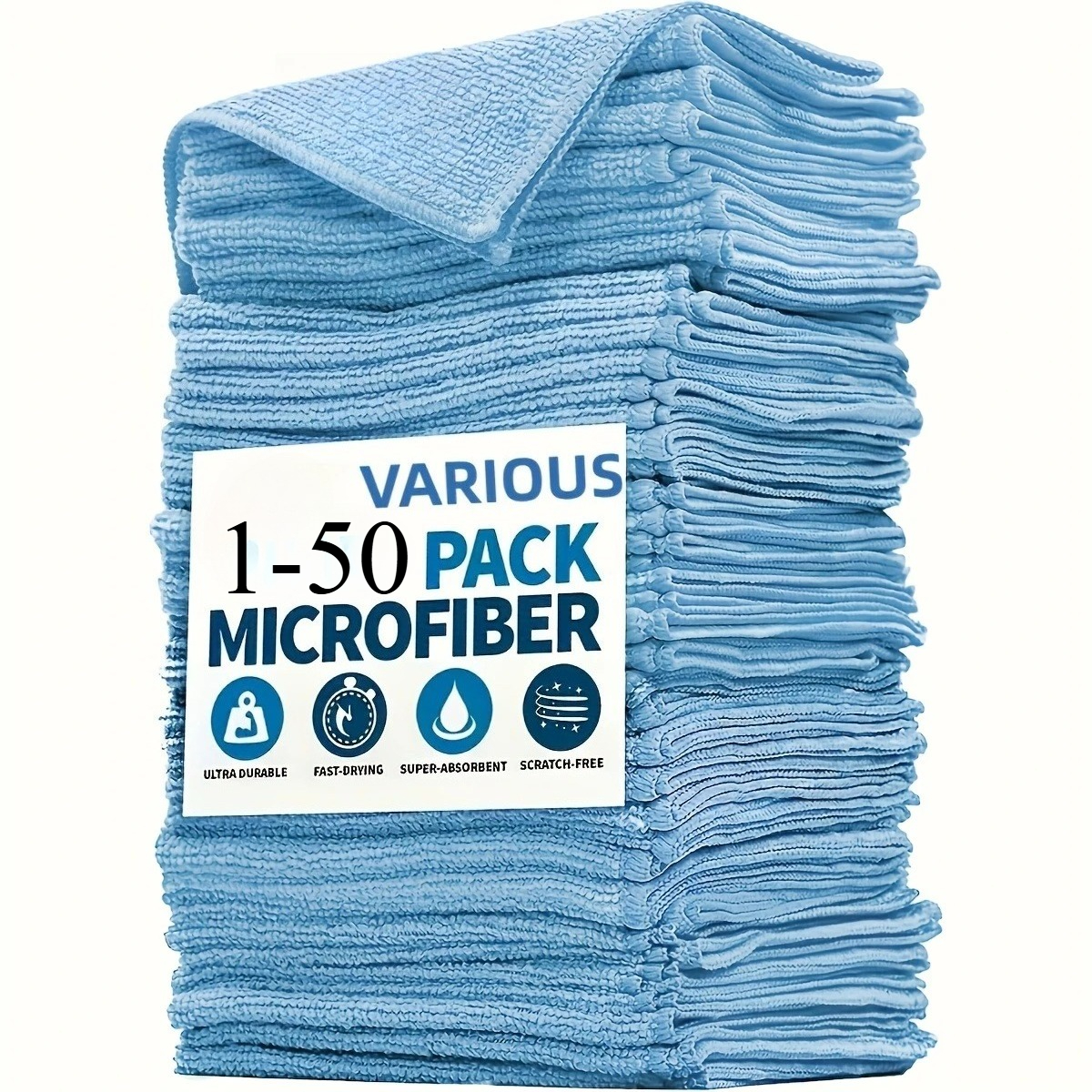 1-50pcs Light Blue Microfiber  - Microfiber Towel Detailing 评论和价格