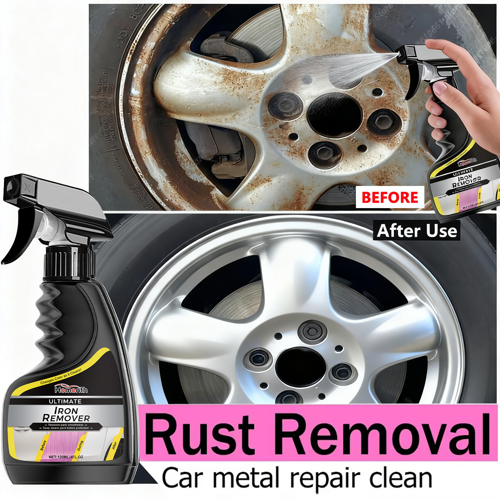 Car Wheel Cleaner Rust Remover - Wheel Cleaner Alloy 评论和价格