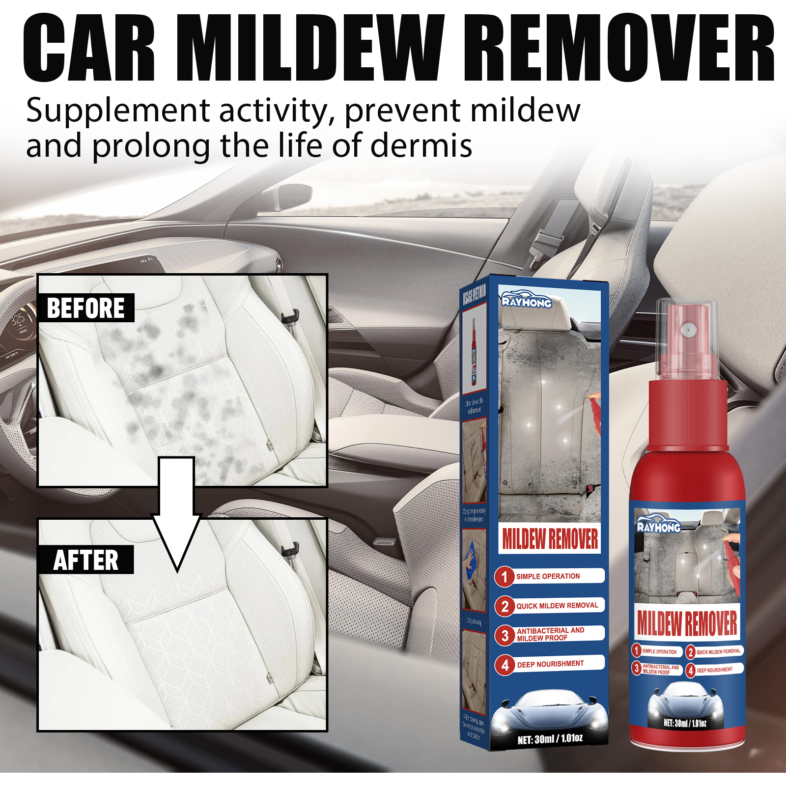 Car Mildew Remover Spray Multi - Leather Cleaner Interior 评论和价格