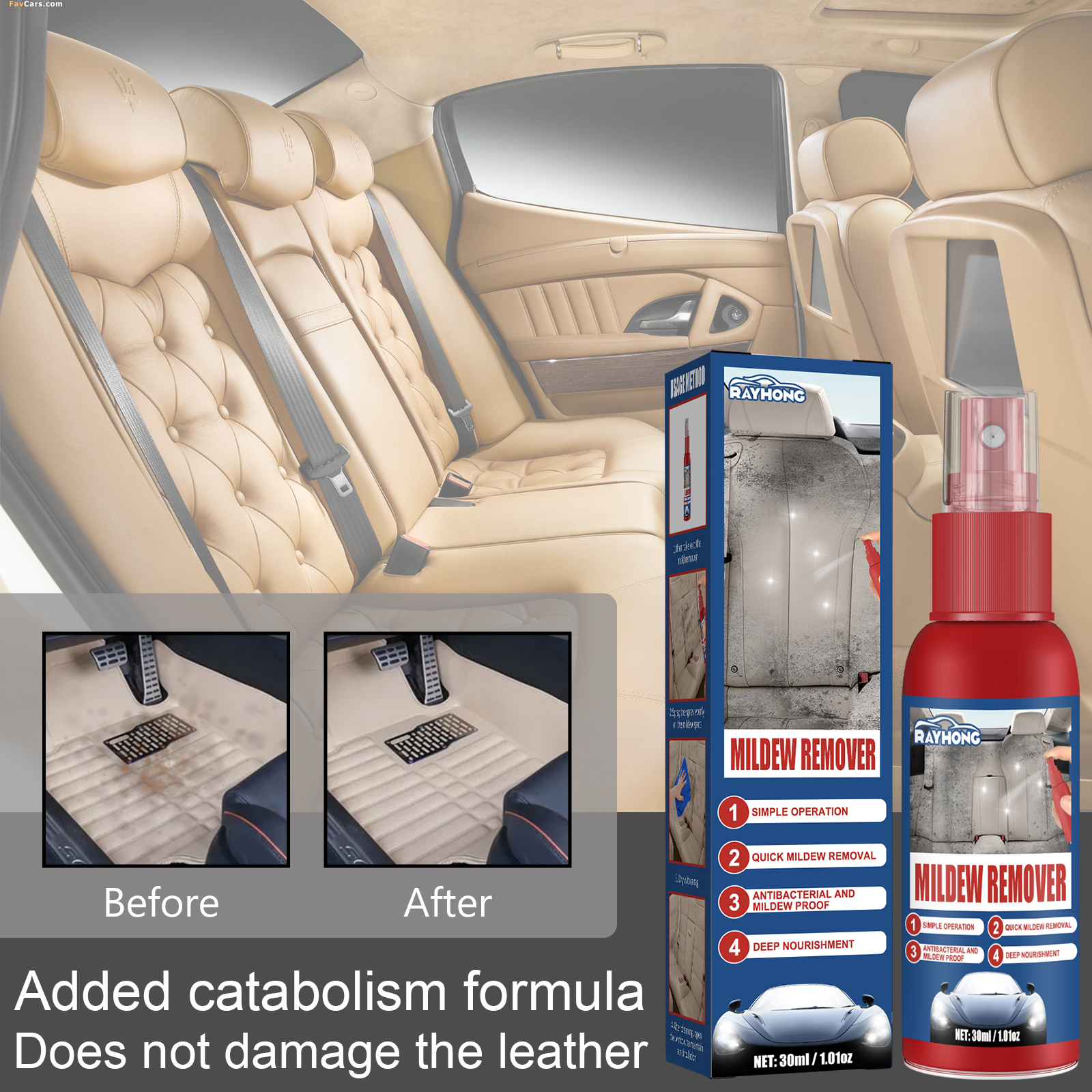 Car Mildew Remover Spray Multi - Leather Cleaner Interior 评论和价格